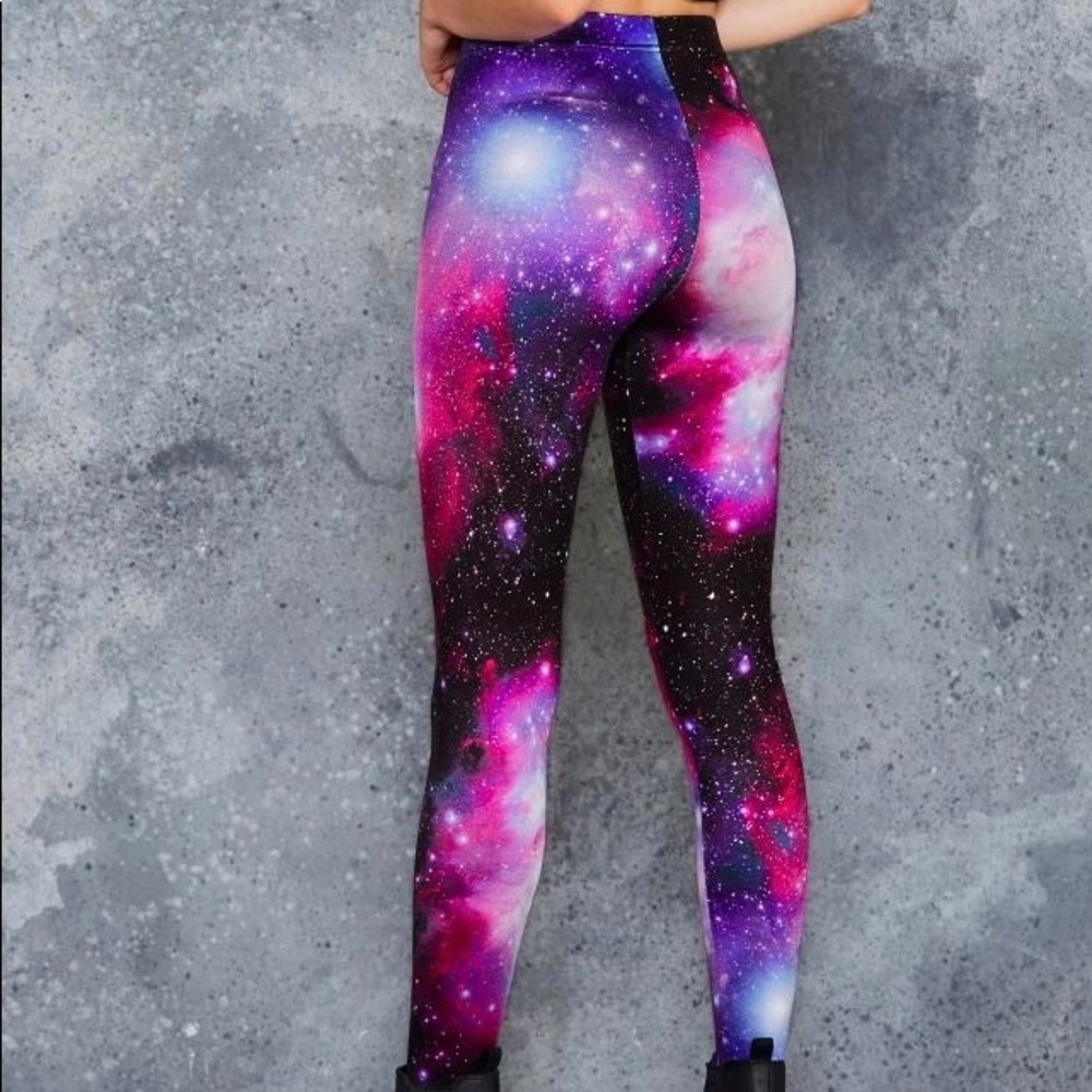 BlackMilk purple Galaxy leggings. Size S